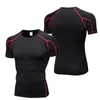 T-shirts pour hommes en gros logo personnalisé à manches courtes pour hommes entraînement ajusté fitness compression couche de base athlétique