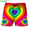 Men's Shorts Fashion Nowy LGBT 3D Printing MENS Zabawne szorty Summer Casual Beach Board Krótki hip-hop Personality Swimming Trunks dla mężczyzn Y240320