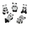 Glowing Panda Mini Figurines 3D Miniature Panda Fairy Garden Decoration Micro Landscape DIY Small Car Ornament