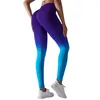 Pantalons pour femmes Leggings de yoga dégradé sans couture sport taille haute levage des hanches contrôle du ventre collants de gymnastique entraînement Fitness pantalon élastique