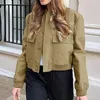 Women's Jackets Autumn Spring Cropped Jacket Long Sleeve Single Breasted Coat With Pocket Fashion Versatile Comfy Outfits Chaquetas