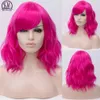 Perruques synthétiques MSIWIGS perruques courtes Cosplay vague pour femmes perruque rouge avec frange latérale perruque de cheveux synthétiques verts résistant à la chaleur 240328 240327