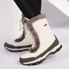 Fitnessschuhe Outdoor Kältebeständig Damen Wandern Winter High-Top Schneestiefel Wasserdichtes Leder Treeking Schuh Camping Jagd Sneaker