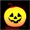 Otra iluminación LED Carga USB Luces de calabaza Halloween Pats Luz nocturna Festival Atmósfera Colorf Lámpara de mesa pequeña 5191488 Drop Deli Dhuqm