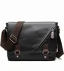 Newstylish Casual Male Classic Leather Messenger Bag Shoulder Cross Body Laptop Designer Mailbag Postal Bag With Canvas Strap2425506
