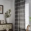 Curtain Black And White Wave Blackout Curtains In The Living Room Jacquard Semi-shading Finished With Tassel Home Decoration