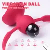Rose Toy 9 Vibration Paar Knebel Ball Fesseln Offener Mund Ball mit Nippelclip Atmungsaktives Geschirr Knebel Erwachsenes Sexspielzeug für Frauen