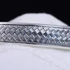 Verklig ren 999 Sterling Silver Bangles för kvinnor och män Retro Antik flätad armband armband Brazaletes Pulseras Mujer 240305