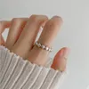 Anéis de cluster Panjbj vendendo anel geométrico assimétrico feminino moda retro simples tendência aberta design exclusivo festa