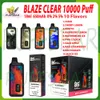 Breze stiik Blaze BS 10000 Puff Ujeżdżalny papieros z e-liquid bateria zasilana wskaźnik LED 650 ml 18 ml Puffs 10k