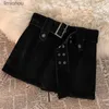 Damesshorts Trend A-lijn Denim halve rok Zomer Nieuwe effen kleur All-match hoge taille tas Hippe shorts Vintage mode Y2K Dameskleding S-XLC243128