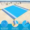 Tapis Grande Serviette de Plage Tapis de Plage Anti-Sable Anti-Sable Couverture de Plage Poche Pique-Nique 4 Ancres Vent Empêcher Le Sable 200x210CM Tapis Preuve