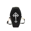 Sacos de ombro mulheres crossbody saco gótico caixão forma telefone halloween pu axilas para menina cosplay compõem cosméticos