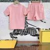 Brand baby clothes Flap pocket kids Short sleeve two-piece set girls tracksuits Size 110-160 CM summer boys t shirt and shorts 24Mar