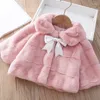 Jackets 1-3Year Baby Girls Jacket Autumn Winter Warm Faux Fur Coat For Princess Outwear Fashion Plush Children Clothing