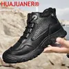 Botas Inverno Khaki Casual Couro Lace-up para Homens Sapatos Motocicleta Brown Tooling Lazer Caminhada Preto Masculino