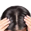 Ботворезы Темно-коричневые шелковые основы Настоящие человеческие волосы Ботворезы Заколки для волос Натуральное прямое покрытие Белые волосы от выпадения волос для женщин Remy Hair