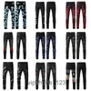 Jeans de créateur déchirés noirs Skinny Mens Fit en détresse déchiré pour homme Rip Pantalon Endommagé Patchwork Longue Fermeture À Glissière Détresse Denim Détruit Jeunesse Slim Strai 4NHBPurp