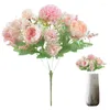 Decorative Flowers Peonies Bouquet Creative Fake Peony Branch Simulation Flower Wooden Calendar High Quality Desktop Decorate Supplies