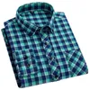 S-8XL coton mode chemises à carreaux pour hommes à manches longues simple poche plaquée conception jeune décontracté coupe Standard chemise en flanelle épaisse240318