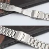 Silver rostfritt stål Watchbands Armband 18mm 20mm 22mm Solid Metal Watch Band Men Strap Accessories300K