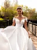 Beads Satin Wedding Dress Custom Made Elegant Vestido de Noiva Princess Bride Dresses Court Train Cap Sleeve Wedding Gown YD