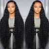 Syntetiska peruker Human Chignons 250% Deep Wave 13x6 HD Spets Frontal Wig Brazilian Curly Human Hair Wigs For Women spets Front Human Hair Wig Pre Plucked 34 tum 240318