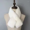 Écharpes imitation fourrure écharpe en cuir entier pour les femmes en hiver en peluche double face épaissie et chaude collier à col croisé