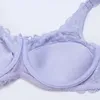 Bras Lace Sheer Bra Ladies de Big Cup Ultra mince lingerie respirante sexy avec broderie en sous-arrière Floral plus taille