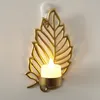 Candle Holders Nordic Golden Leaf Holder Metal Hollow Out Leaves Tealight Candlestick Romantic Wedding Christmas Table Centerpiece