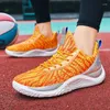 Scarpe da basket Stampa di moda Arancione Sneakers da uomo Mesh Traspirante Coppia antiscivolo Sport Basket maschile Homme