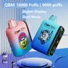 Original QBM Puff 18000 Puff 9000 Einweg -Vape Puff 18K Puff 9k Dual Mode Pod -Gerät 18000 Puff Digital Display Box Vape Ladargable E Cigarette Kit Vaper Vapor Pen