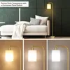 QiMH Floor Lamps for Living Room, Modern LED Standing Reading Light for Bedroom with Glass Shade, Tall Gold Industrial 3 Colors Dimmable Pole Lamp