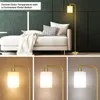 QiMH vloerlampen voor woonkamer, moderne LED staande leeslamp voor slaapkamer met glazen kap, hoge gouden industriële 3 kleuren dimbare paallamp