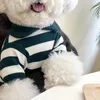 Hondenkleding Zomer Casual Gestreept Huisdierenkleding Poloshirt Dun ademend Kat T-shirt Puppy Bichon Teddy Schnauzer Klein
