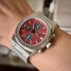 Relógios de pulso Sapphire Crystal VK63 Men's Homenagem Relógio Código de Tempo À Prova D 'Água 5Bar 316L Aço Inoxidável Vintage