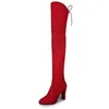 HBP Non-Brand Autumnwinter new plus-size over-the-knee boots high heel round toe boots side zipper womens shoes in stock