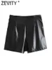 Damen-Shorts ZEVITY Neue Damenmode, geknotetes Design, seitlicher Reißverschluss, PU-Leder, Minirock, Shorts, Damen-Shorts, schick, Retro, Pantalone Cortos, QUN5870C243128