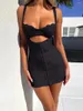 Casual Dresses Women S Cutout Lace Bodycon Mini Dress Summer Sexy Slim Fit Sleeveless Backless Low Cut Tank Short With Bra