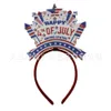 Barnhårpinnar Sparkling American Independence Day Hair Hoops Swallowtail Headwear National Day Gift Kids Hair Accessories