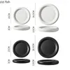 Plates Ceramic Dinner Plate Round Pasta Steak Salad Dish Dessert Dim Sum Dishes Snack Tray Household Kitchenware