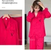 Sexiga pyjamas kvinnor sexiga broderpajamas rayon nattkläder lyxfjäder pajamas skjorta byxor långärmad byxor sätter lösa loungewear 24318