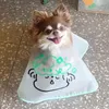 Cão vestuário pet capa ajustável corte de cabelo para gatos cães suprimentos com impressão dos desenhos animados capa transparente durável