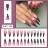 New stylish fake nails pressed with a gradient glitter design, detachable reusable artificial aesthetic beauty beauty nails embellished with long pointed nails