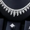 Necklace Earrings Set GODKI Trendy Fashion 4PCS Luxury Waterdrop For Women Wedding Party UAE Dubai Bridal