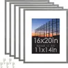 Standard Goods Home Decor Lineaire fotolijst, 5-pack, grijs voor wand-, horizontale of verticale weergave (16x20)