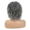 合成ウィッググレー合成ウィッグショートブロンドウィッグアフロキンキーカーリーウィッグ黒人女性のための前髪のブロンドコスプレハイライトウィッグ240329