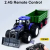 Elektrisch / RC auto RC auto speelgoed RC landbouwtractor 1/24 2.4G afstandsbediening Techniek bouwwagen Landbouwmachine kinderen jongens giftL2403