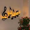 キャンドルホルダー音楽ノートホルダー4 PCSウォールマウントアイアンティーライトラックミュージカルシンボル装飾飾り