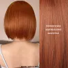 Perücken Kurze orange gerade Bob-Haar-Synthetikperücken mit Pony Orange Bunte Cosplay-Party-Perücke für Frauen Hitzebeständige Faser Täglich